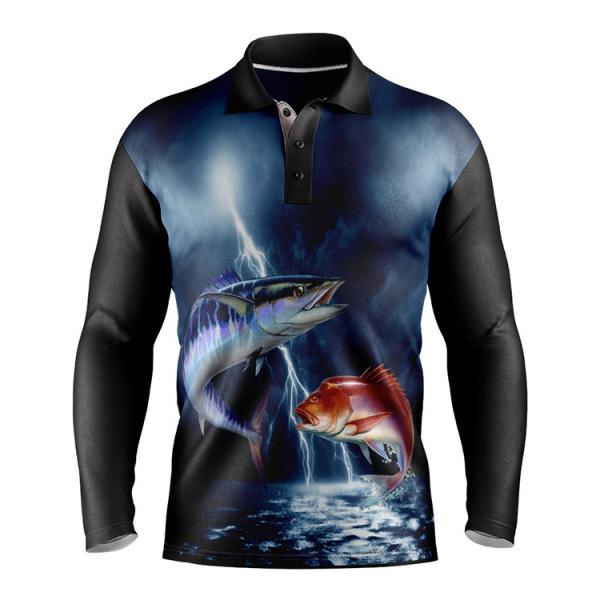 Multiscene Fishing Tournament Jerseys Long Sleeve Polo Washable