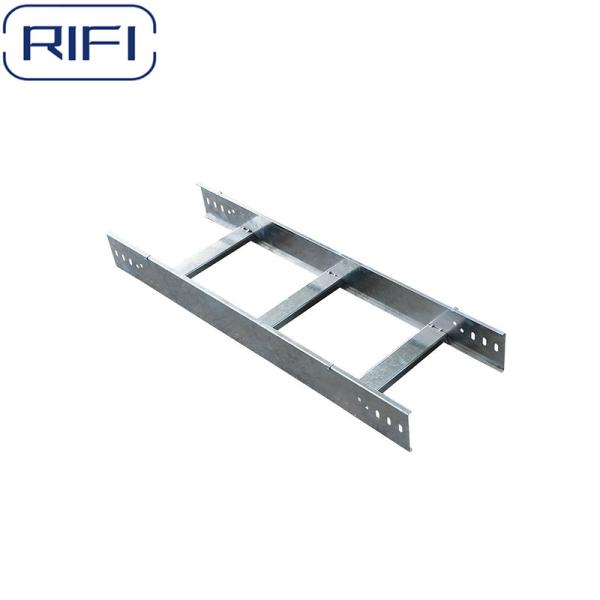Tipo de escada Sistema de bandeja de cabos HDG Galvanizado Anti-Rato Customizable Wireway Steel Cable Ladder Tray