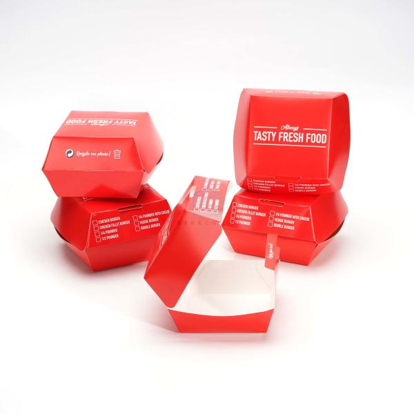 Customized hamburger box packaging french fries fried chicken box paper fast food box cardboard