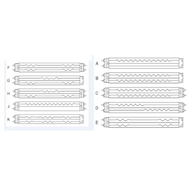 Золотой кварцевый двойной трубчатый карбоновый инфракрасный излучатель 15x33 мм