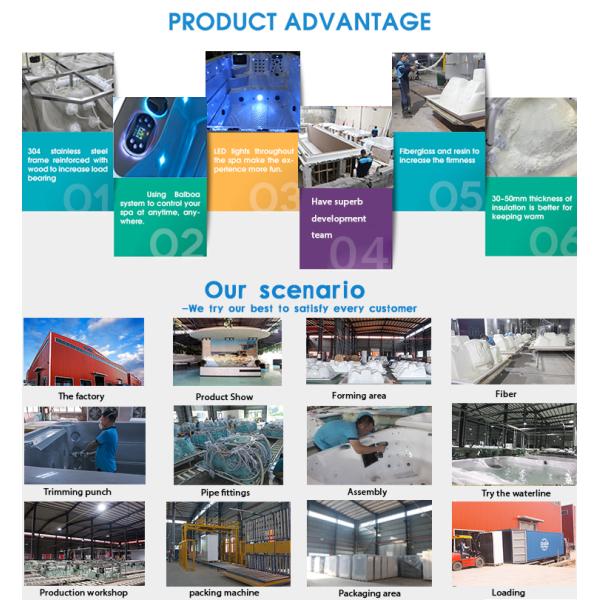 Multi Function Led Light Acrylic Spa Massage Hot Tub Outdoor Spa For 7 People