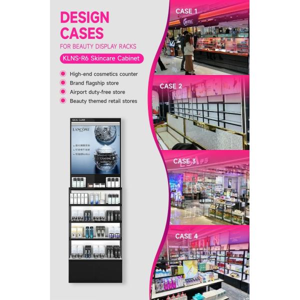 KLNS-R6 40mm Thick Soft Film Light Box Skincare Display Cabinet with 5mm White Glass