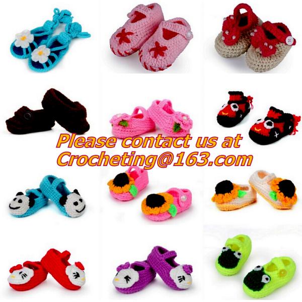 Cute Toddler Unisex Baby Infant Handmade Crochet Knit Colored Cartoon Socks Crib Shoes