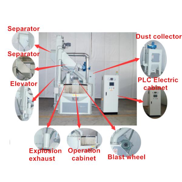 Airless Round Steel Shot Blasting Machine , Sand Blasting Machine Environmental Protection
