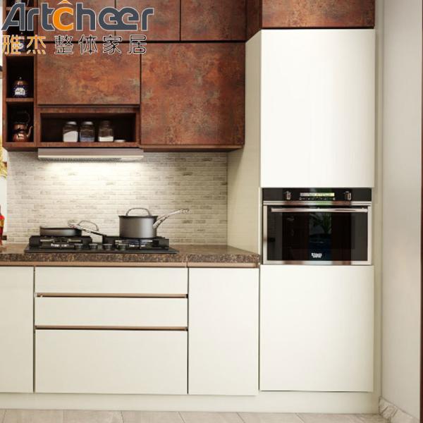 Armoires de cuisine de style américain avec un design contemporain et une construction en bois massif