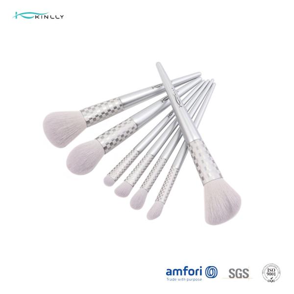 Escova cosmética do punho de madeira sintético de alumínio do cabelo 7pcs da virola