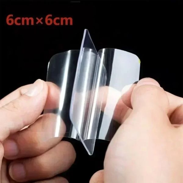 Kitchen Bathroom Wall Hooks Storage Nail-Free Adhesive Sticky Nano Pads Double Sided 10mm Width PVC Pressure Sensitive Acrylic