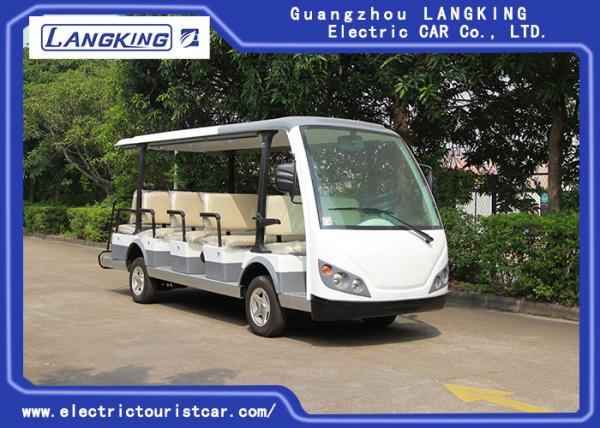 Small Electric Shuttle Car , 14 People Electric Sightseeing Bus Max.Speed 28 km/h