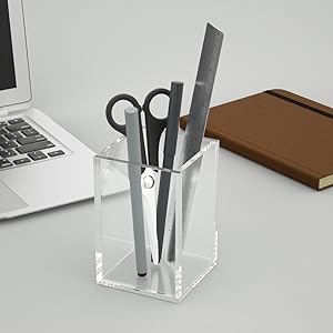 Acrylic Box, C;Ear Box Pen Holder Medical Pack,Clear Desktop Pencil Cup Stationery Organizer For Office Desk Accessory