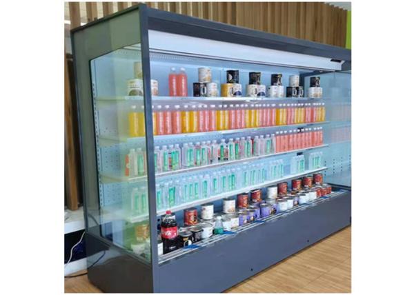 Réfrigérateur ouvert d'affichage de supermarché commercial de Multideck avec le rideau aérien