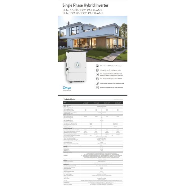 Deye Single /3-Phase 5/6/8/10/12kW 48V Hybrid Inverter Ukraine Solar Inverter With Wifi