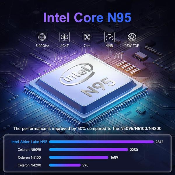 15.6 Inch Business Laptop Computer LPDDR5 12GB RAM 512GB ROM Intel N95 Processor 3.4GHz