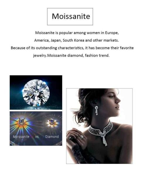 18k White Gold Solitaire Moissanite Engagement Rings 2 Carat Wedding Bands