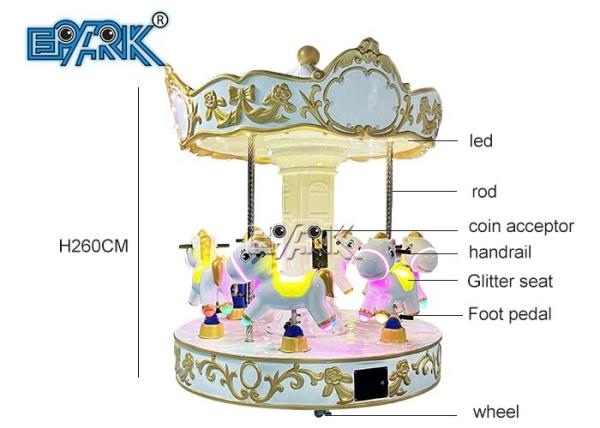 Kiddie Ride Angel Carousel 6 Seats Carousel Horses For Children'S Theme Park