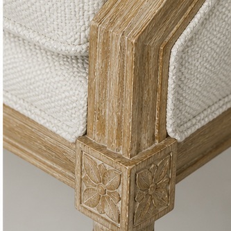 French Neoclassical Solid Wood Upholstered Accent Chair, 1-Seater LG-5007