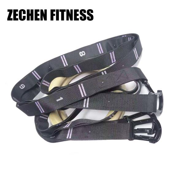 Home Fitness Wooden Gymnastic Rings 32mm Gym Equipment With Safety Carabiners