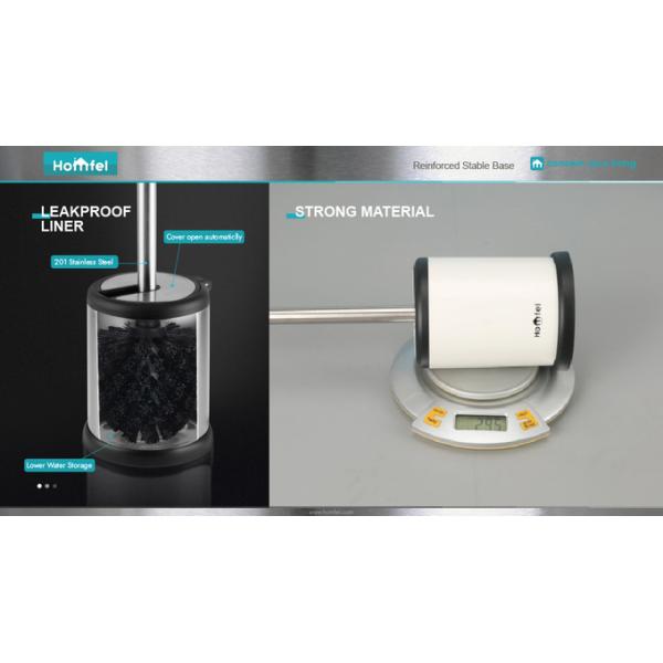 Economic Stainless Steel Toilet Brush with Easy Automatic Open Holder and Anti-Bacterial PP Brush Filament