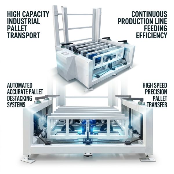 Industrial Pallet Stacker Destacker Continuous Operation For Conveyor Lines