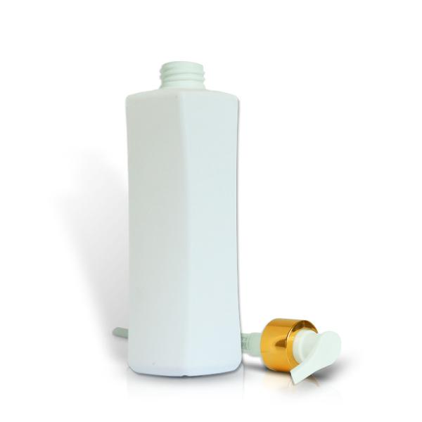 Eco Friendly HDPE Cosmetic Bottles With Metallic Golden Plastic Lotion Pump
