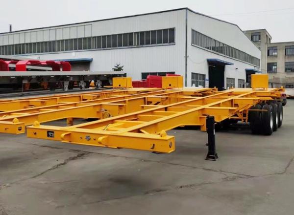 1310mm Wheel Base Steel 2/3 Axles 30 Ton Skeleton Semi Trailer For Worldwide Customers