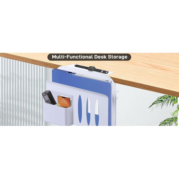 Table Side Storage for Perfect Standing Desk Cable Management Rack Single Tier Design