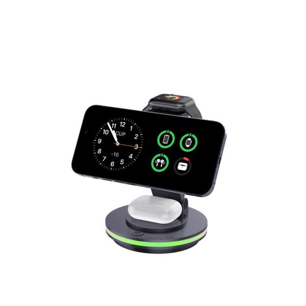 Wireless Charging Station ABS Acrylic 4 In 1 Stand CE FCC RoHS Certified