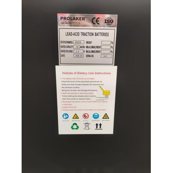 48V 720Ah High-Capacity Forklift Lead Acid Battery with 1500 Times Cycle Life