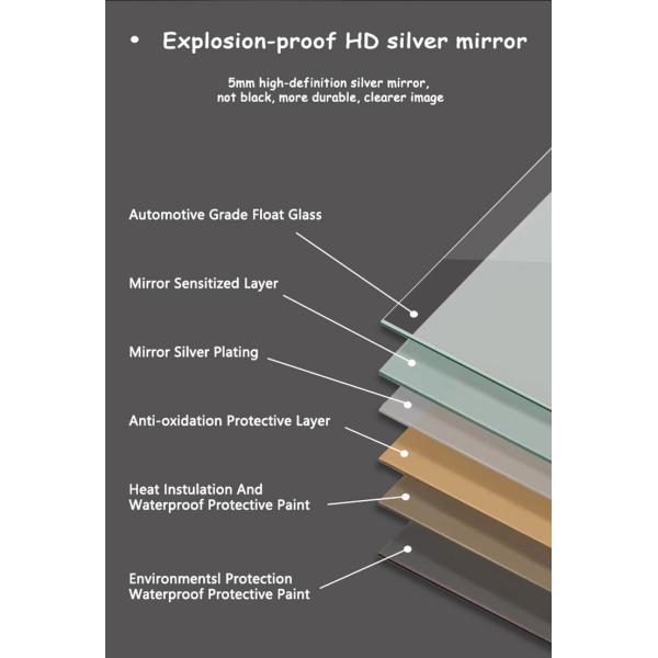 Гостиница Домашнее ванное декорация светодиодные освещенные трехцветные огни водонепроницаемое зеркало