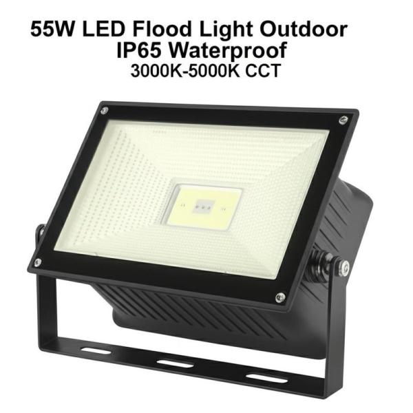 Foco LED de 55W para exteriores IP65 resistente al agua 3000K-5000K CCT