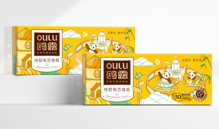 Wholesale Custom Soft Embossed Toilet Paper Roll Bamboo Pulp 2-layer to 4-layer Toilet Paper