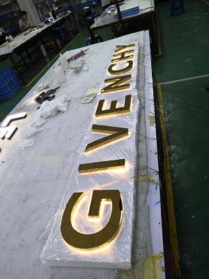 Wall Mounted 3D LED Backlit Signs , Stainless Steel Custom Laser Cut Letters
