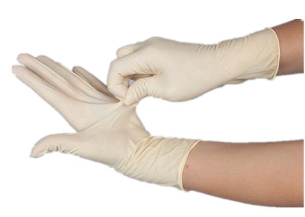 White Disposable Medical Latex Gloves Non Sterile Pvc Coated Laboratory Use