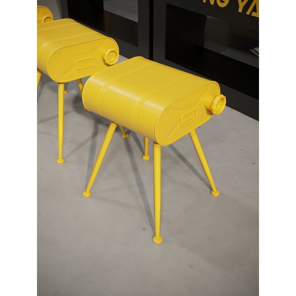 Customized Oil Drum Stool Multi Color Industrial Iron Stool For Milk Tea Shops
