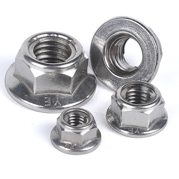 Stainless steel SS304 SS316 Bright DIN 6923 Hexagon Flange Nuts