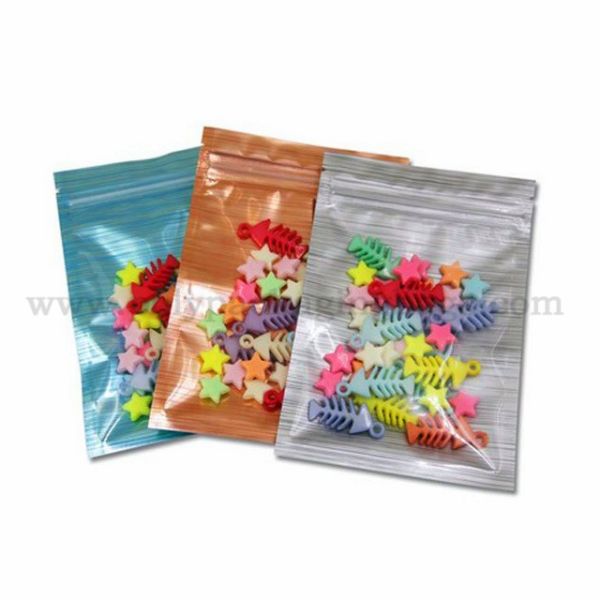 custom Food Packaging Poly Flat Bags With Top Zipper In Three Side Heat Seal