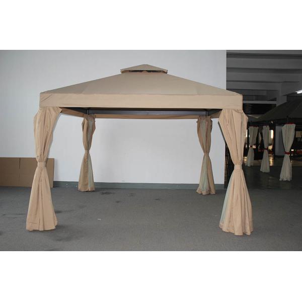 ECO FRIENDLY Courtyard Aluminum Pole Gazebo Tent with Double Roof and Mosquito Netting