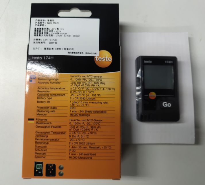 Testo 174H デジタル温度と湿度 ミニデータロガー 注文番号 0572 6560 Testo174H データロガー