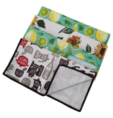Todo o pano de limpeza de toalha de prato de Microfiber da cozinha do poliéster