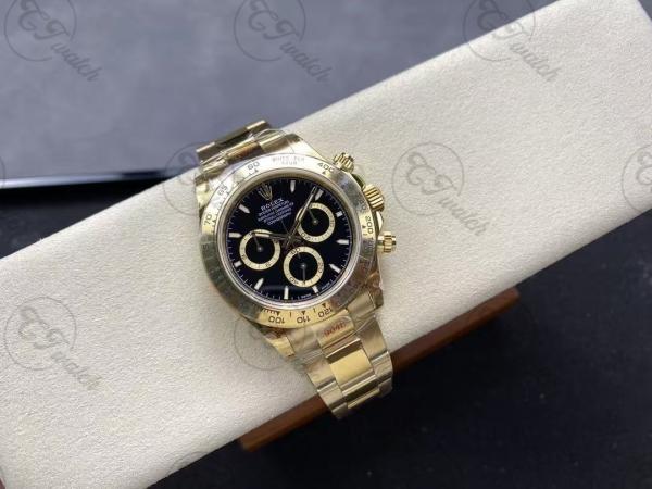 Cosmograph Daytona 40mm Or Jaune 18k Lunette Céramique Cadran Noir 126528