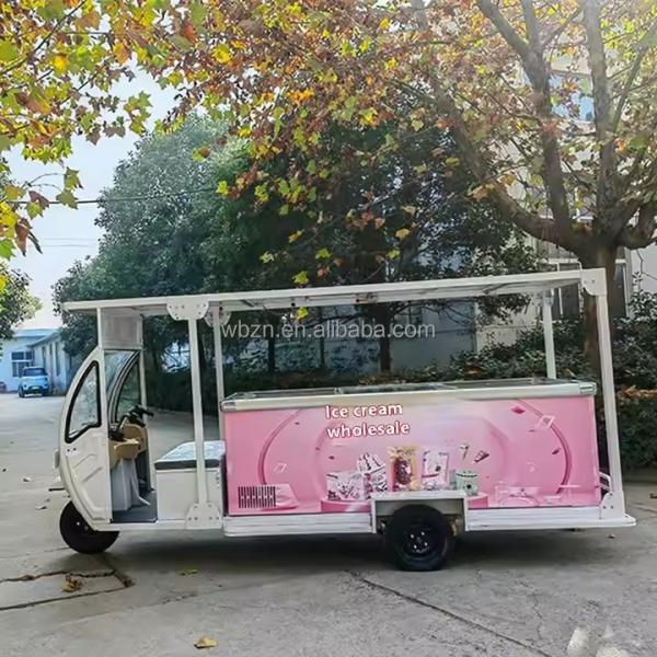 Electric Cargo Tricycle 60V 1000W Power Open/Closed Body Types 400kg Ice Cream Display Box for Delivery Business
