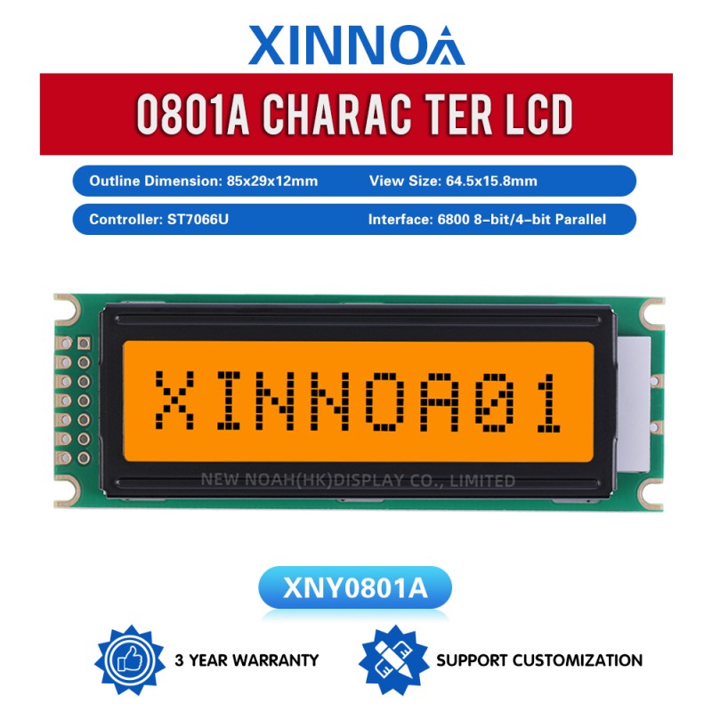 Gray Film 0801A Character LCD Screen 01*8 LCD 8*1 0801 14 PIN Cob LCD Module