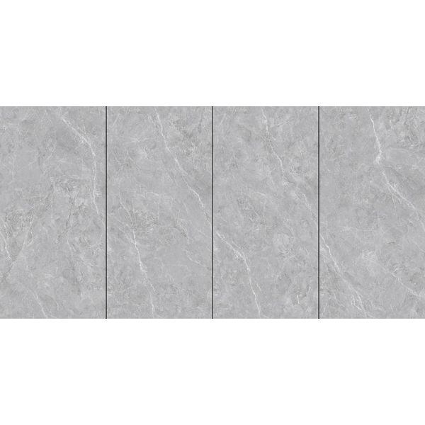 Hot Sale 600x1200 Glossy Glazed Polished Marble Solid Grey Tile Interior Living Room Floor Glazed Porcelain Floor  Tile
