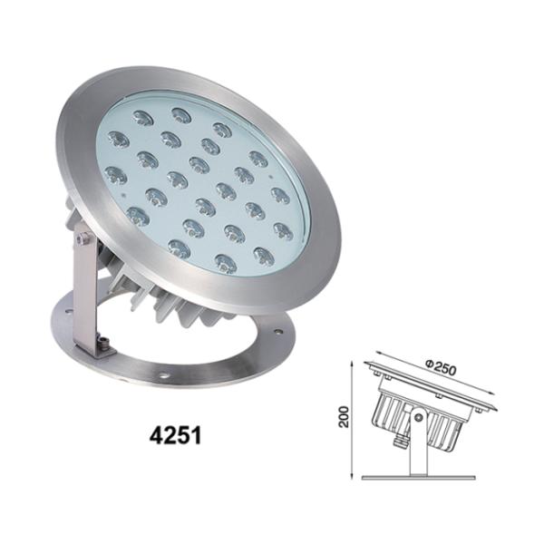 Естественный белый водонепроницаемый светодиодный подводный свет 24W-36W с литой корпусом для судна
