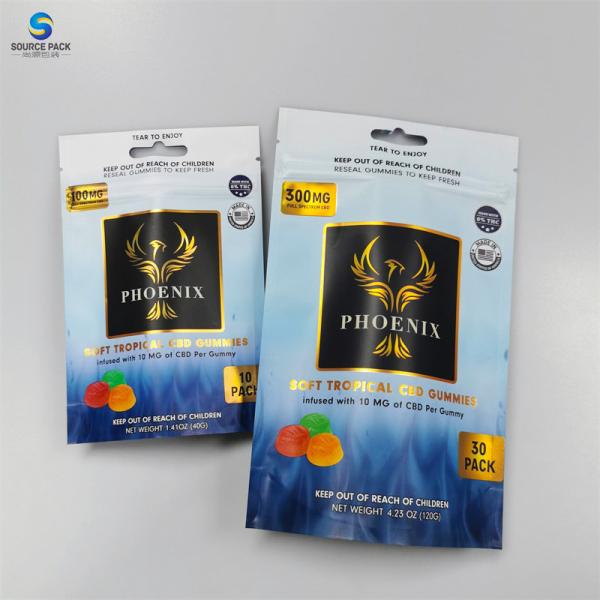 Metallic Printing Marijuana Bag Weed Packaging Mylar Stand Up Pouch