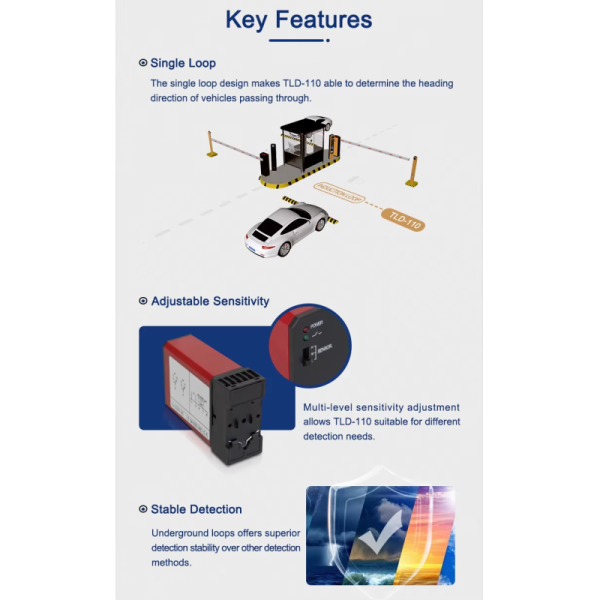 TLD-110 Single Channel Loop Detector with Automatic Calibration and Relay Output for Vehicle Detection