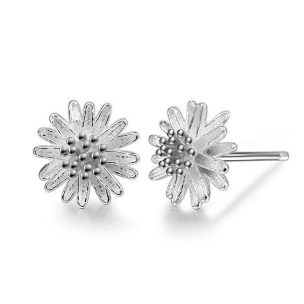 Fashion Jewelry 925 Silver Plated Daisy Flower Stud Earrings (EETUD010)