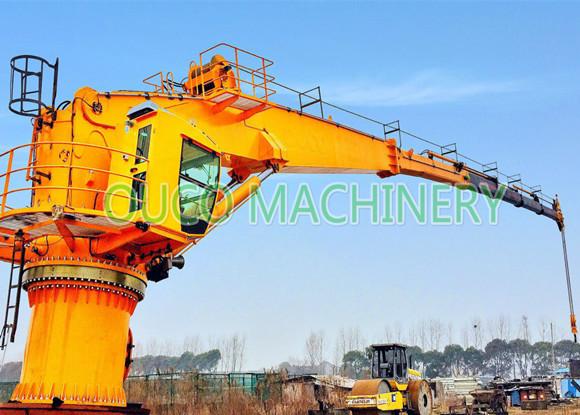 Yellow 3T40M Telescopic Boom Marine Pedestal Crane With ABS Certificate
