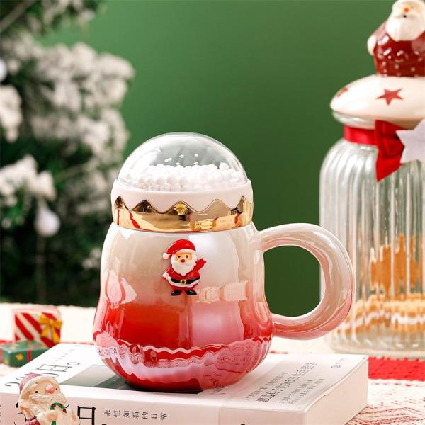 Gradient Color Christmas Ceramic Gift Boxed Mugs 2024 Delicacy Design 6.8cm*11cm 2 Colors