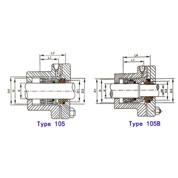 Type Single End 105 Multi-Spring Mechanical Seals / Chemical Centrifugal Pumps , Screw Pumps And Sewage Pumps