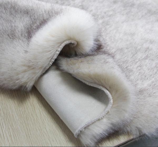Thick Black Tips Plush Faux Fur Rug Fox Shaggy Fur Carpet Sheepskin Hotel